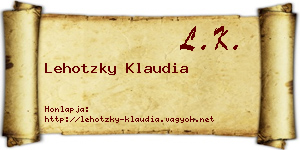 Lehotzky Klaudia névjegykártya