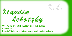 klaudia lehotzky business card